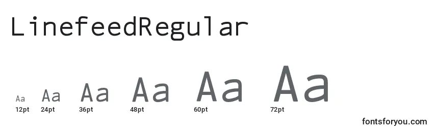 Размеры шрифта LinefeedRegular