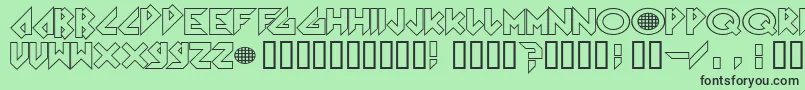 Czcionka Arkanoid – czarne czcionki na zielonym tle