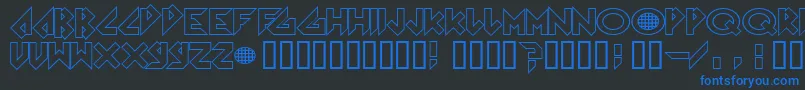 Arkanoid Font – Blue Fonts on Black Background