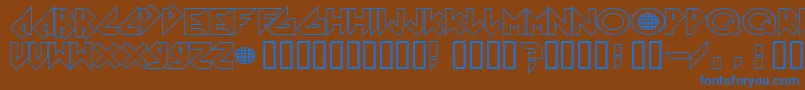 Arkanoid Font – Blue Fonts on Brown Background