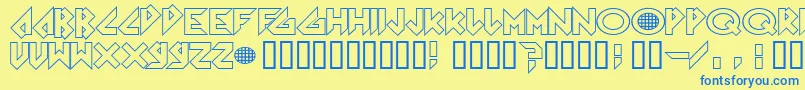 Arkanoid Font – Blue Fonts on Yellow Background