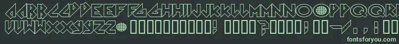フォントArkanoid – 黒い背景に緑の文字