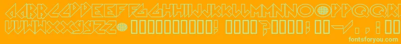 Arkanoid Font – Green Fonts on Orange Background