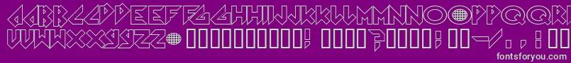 Police Arkanoid – polices vertes sur fond violet