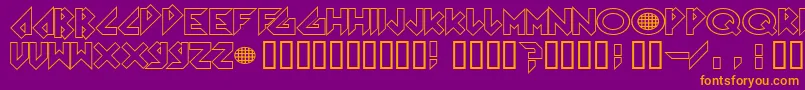 Arkanoid Font – Orange Fonts on Purple Background