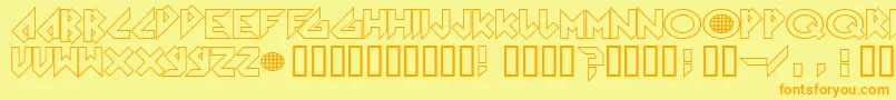 Arkanoid Font – Orange Fonts on Yellow Background