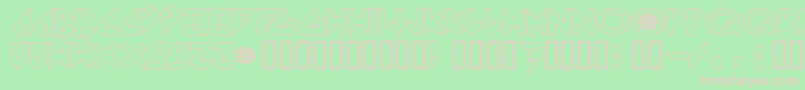 Fonte Arkanoid – fontes rosa em um fundo verde