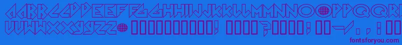 Arkanoid Font – Purple Fonts on Blue Background