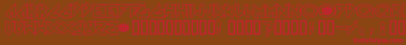 Arkanoid-Schriftart – Rote Schriften auf braunem Hintergrund