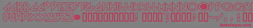 フォントArkanoid – 赤い文字の灰色の背景