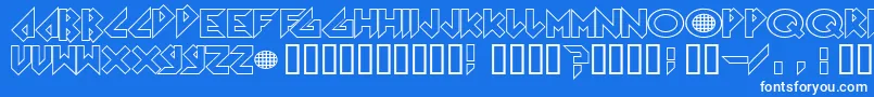 Weitere Informationen zur Arkanoid-Schriftart Arkanoid-Schriftart – Weiße Schriften auf blauem Hintergrund