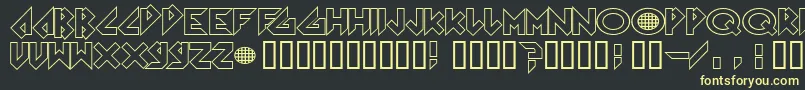Arkanoid Font – Yellow Fonts on Black Background
