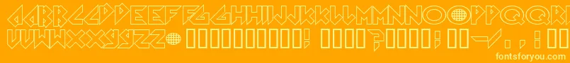 Arkanoid Font – Yellow Fonts on Orange Background