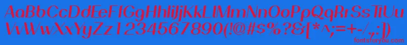 More about PassionsanspdajSemiboldita Font PassionsanspdajSemiboldita Font – Red Fonts on Blue Background