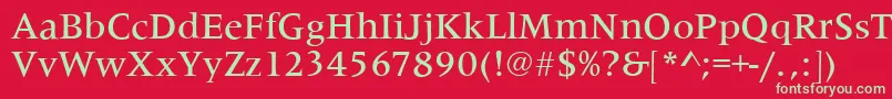 フォントMetaphorMediumRegular – 赤い背景に緑の文字