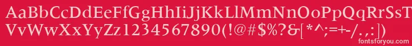 MetaphorMediumRegular Font – Pink Fonts on Red Background