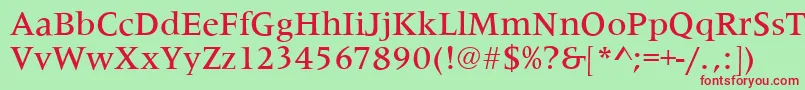 MetaphorMediumRegular Font – Red Fonts on Green Background