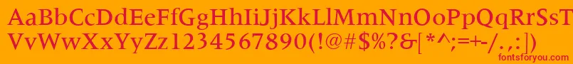 MetaphorMediumRegular Font – Red Fonts on Orange Background