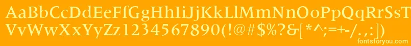 MetaphorMediumRegular Font – Yellow Fonts on Orange Background