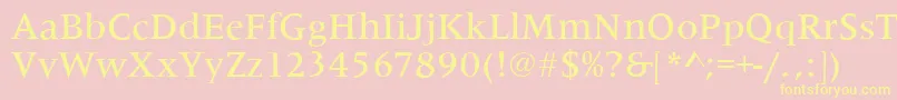 MetaphorMediumRegular Font – Yellow Fonts on Pink Background