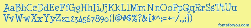 MinyanouvelleRegular Font – Blue Fonts on Yellow Background