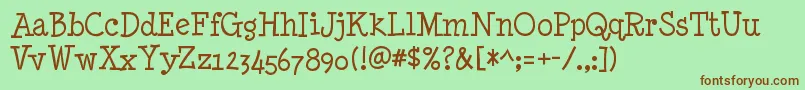 MinyanouvelleRegular Font – Brown Fonts on Green Background