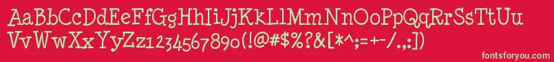 MinyanouvelleRegular Font – Green Fonts on Red Background