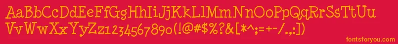 MinyanouvelleRegular Font – Orange Fonts on Red Background