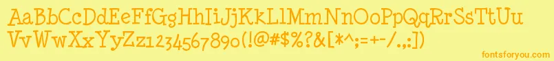 MinyanouvelleRegular Font – Orange Fonts on Yellow Background