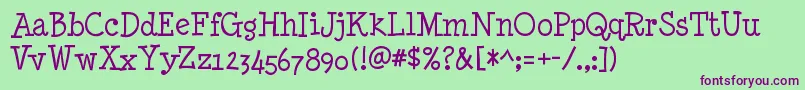 MinyanouvelleRegular Font – Purple Fonts on Green Background