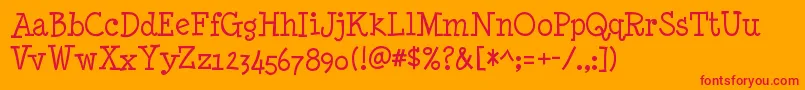 フォントMinyanouvelleRegular – オレンジの背景に赤い文字