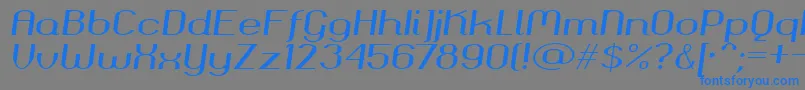 フォントOkolaksbolditalic – 灰色の背景に青い文字