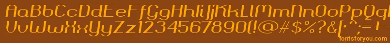 Okolaksbolditalic Font – Orange Fonts on Brown Background