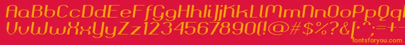 Okolaksbolditalic Font – Orange Fonts on Red Background