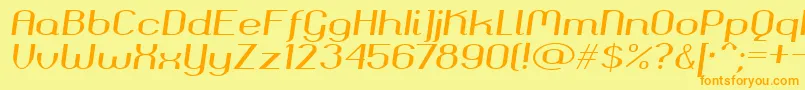 Okolaksbolditalic Font – Orange Fonts on Yellow Background