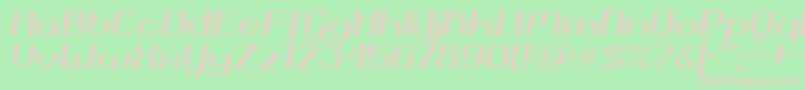 Okolaksbolditalic Font – Pink Fonts on Green Background