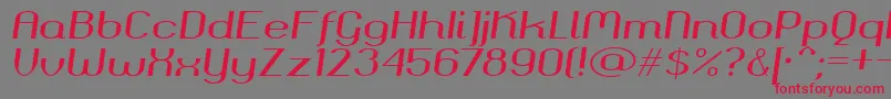 Okolaksbolditalic Font – Red Fonts on Gray Background