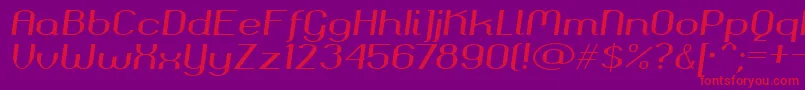 Okolaksbolditalic Font – Red Fonts on Purple Background