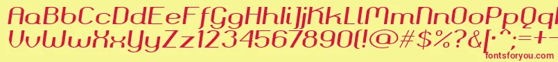 Okolaksbolditalic Font – Red Fonts on Yellow Background