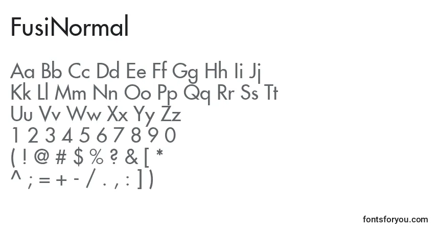 Fuente FusiNormal - alfabeto, números, caracteres especiales