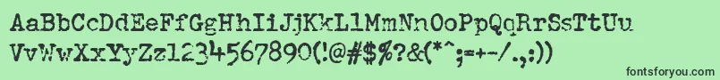 フォントPfdumboldtypetwo – 緑の背景に黒い文字