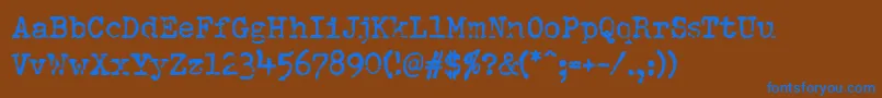Шрифт Pfdumboldtypetwo – синие шрифты на коричневом фоне
