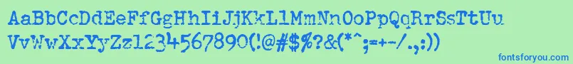 Pfdumboldtypetwo-fontti – siniset fontit vihreällä taustalla