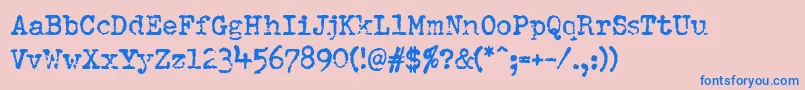 Fonte Pfdumboldtypetwo – fontes azuis em um fundo rosa