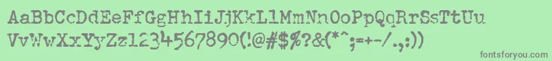Pfdumboldtypetwo Font – Gray Fonts on Green Background