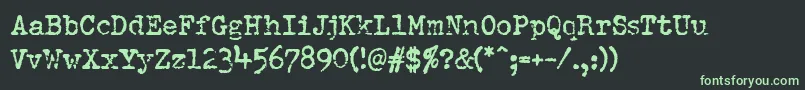 Pfdumboldtypetwo-fontti – vihreät fontit mustalla taustalla
