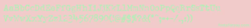 Pfdumboldtypetwo-Schriftart – Grüne Schriften auf rosa Hintergrund