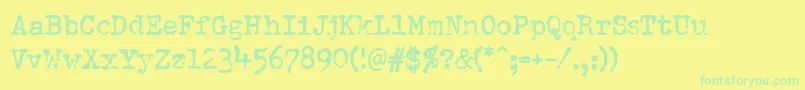 Pfdumboldtypetwo Font – Green Fonts on Yellow Background