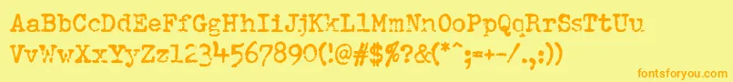 Pfdumboldtypetwo Font – Orange Fonts on Yellow Background