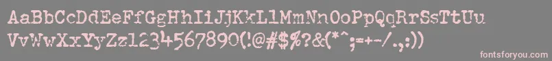 Pfdumboldtypetwo Font – Pink Fonts on Gray Background